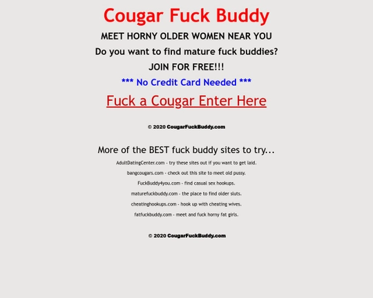 Cougar Fuck Buddy Logo